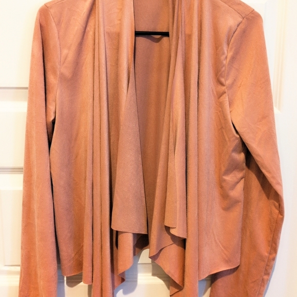 Mikey & Joey Jackets & Blazers - Open-Front Draped Blazer in Dusty Rose